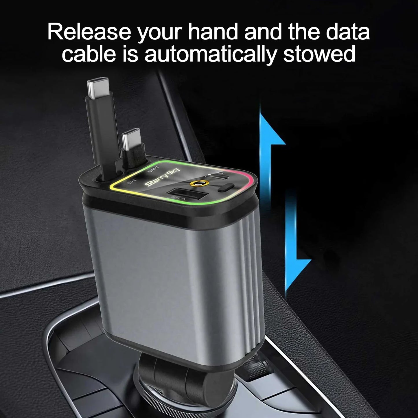 4 in 1 Retractable Car Charger