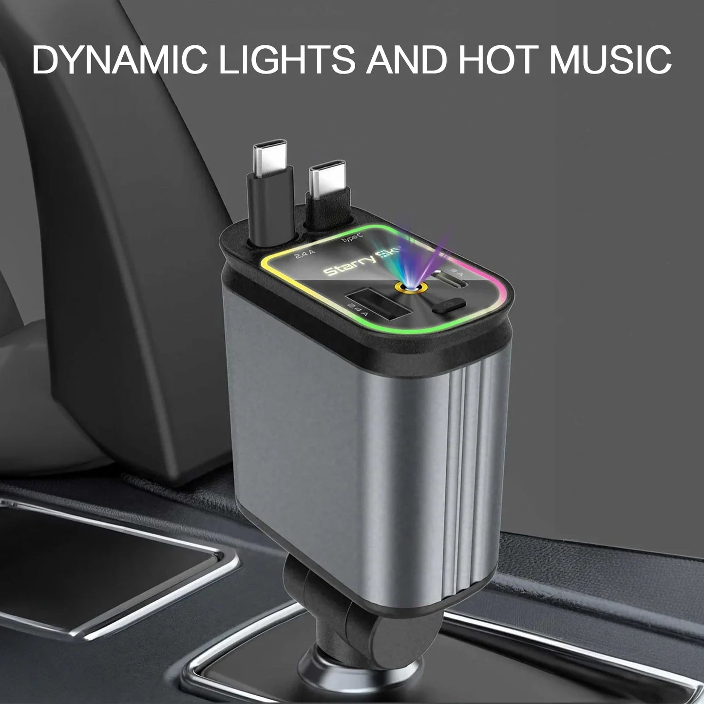 4 in 1 Retractable Car Charger