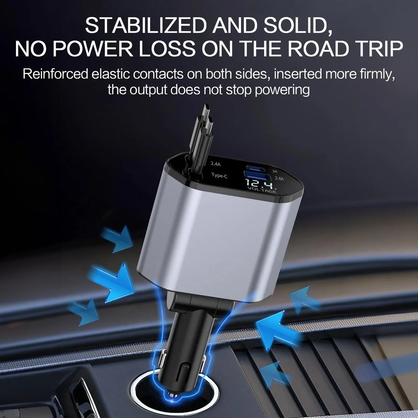 4 in 1 Retractable Car Charger