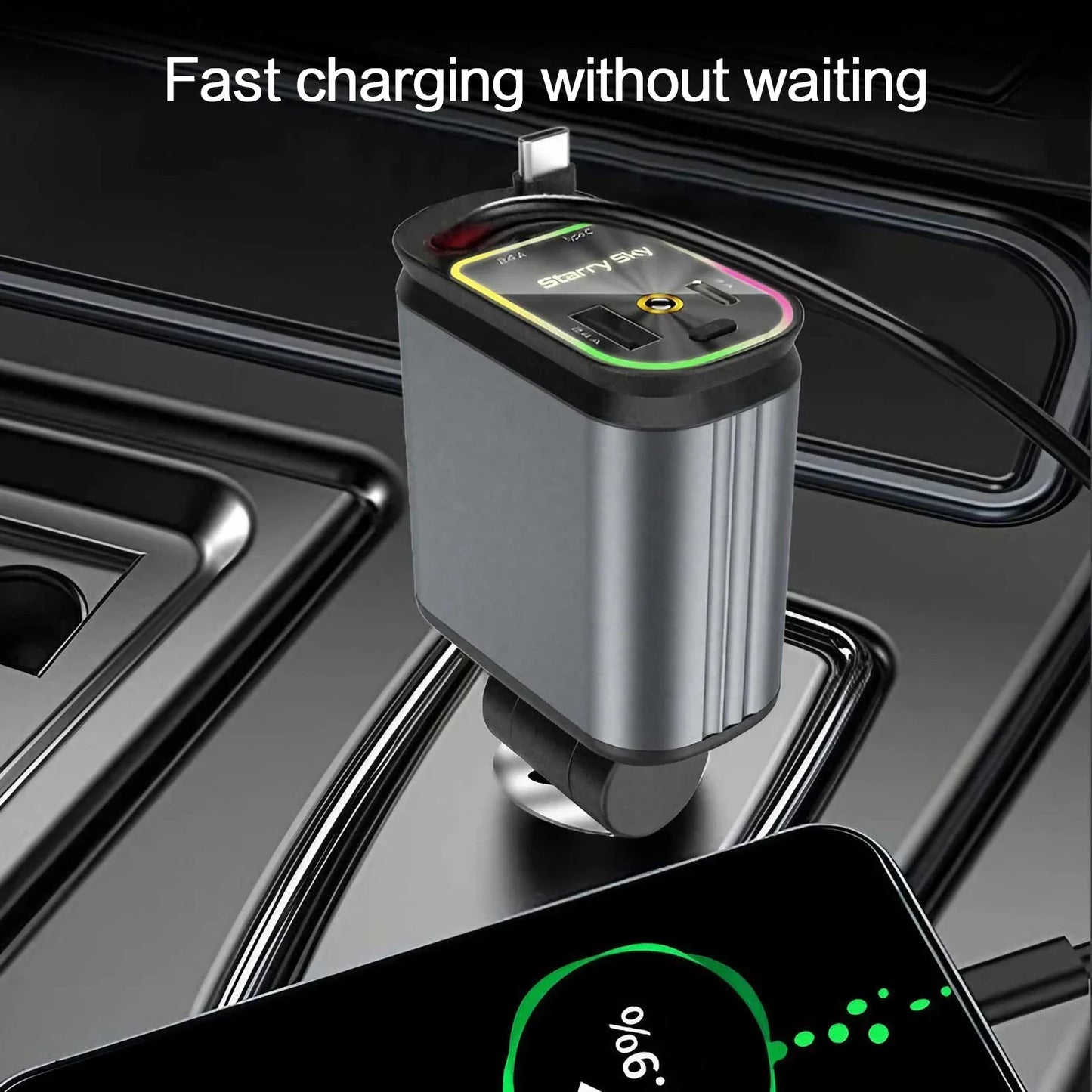 4 in 1 Retractable Car Charger